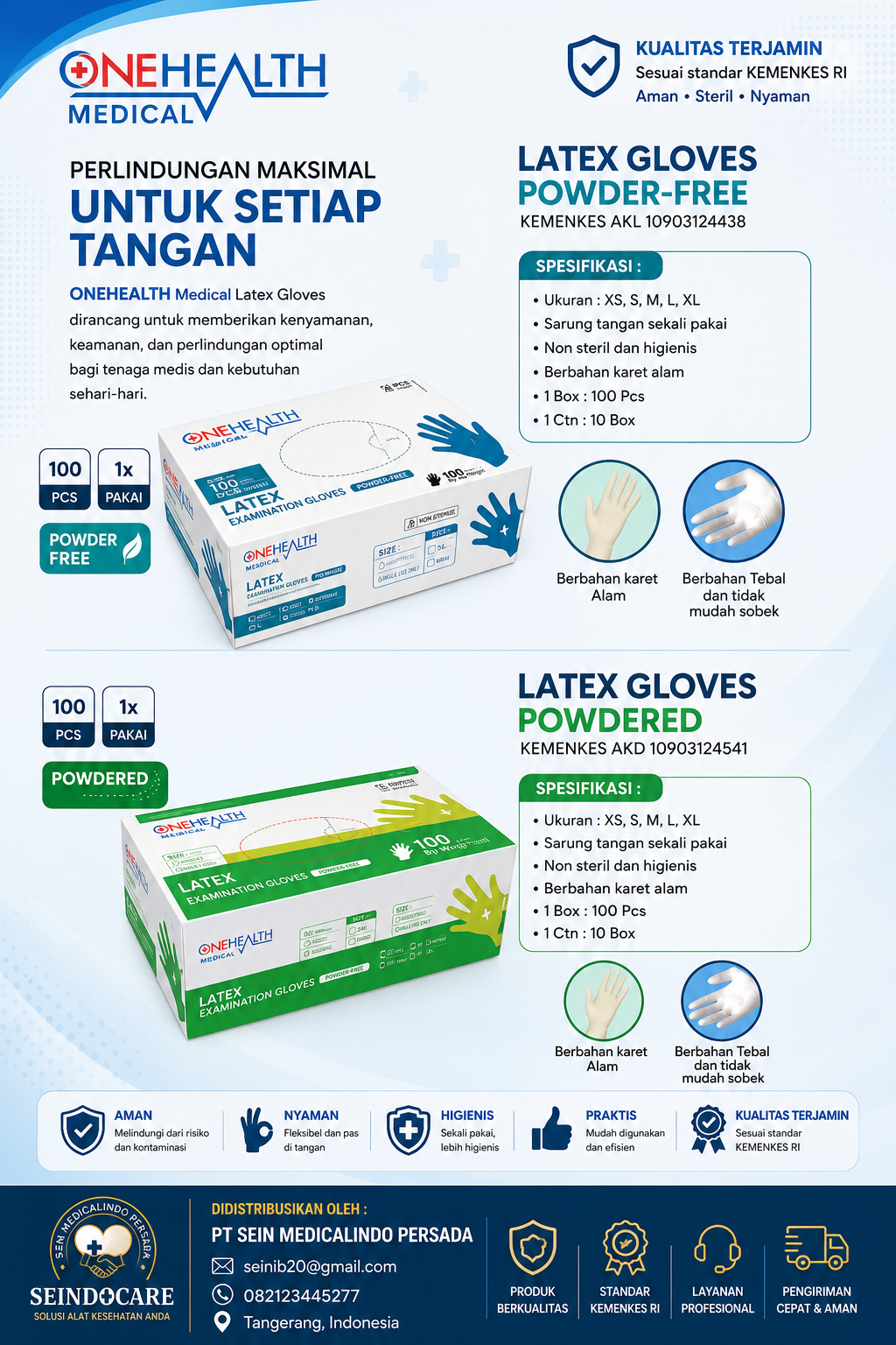 LATEX  FREE POWDER ONEHEALTH AKD