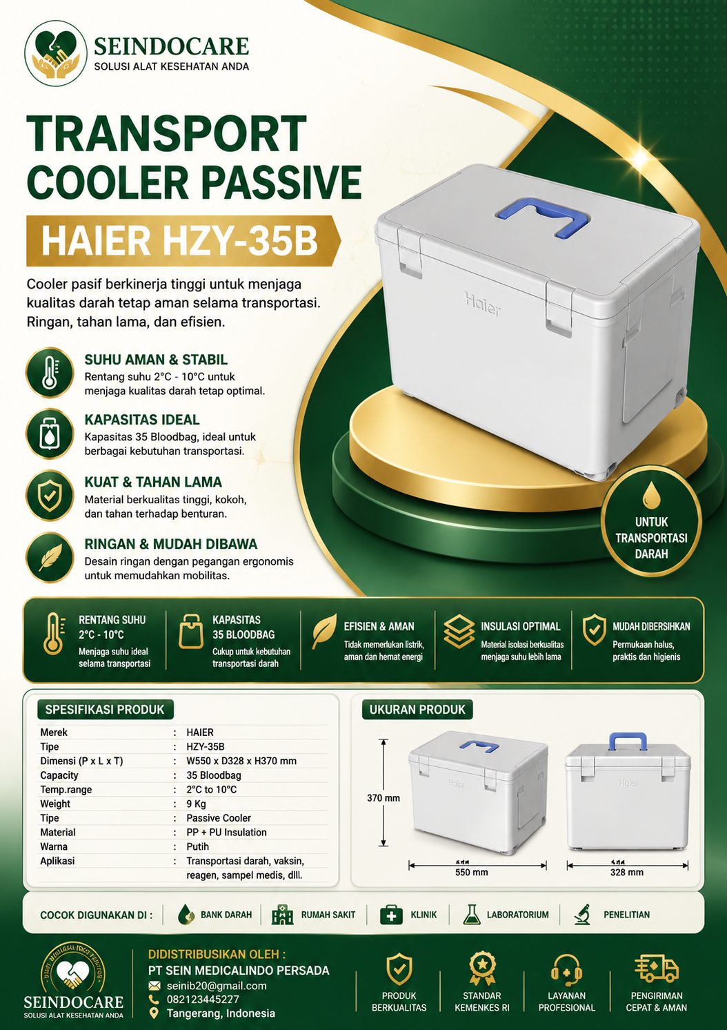 🧊 Transport Cooler Passive HAIER HZY-35B