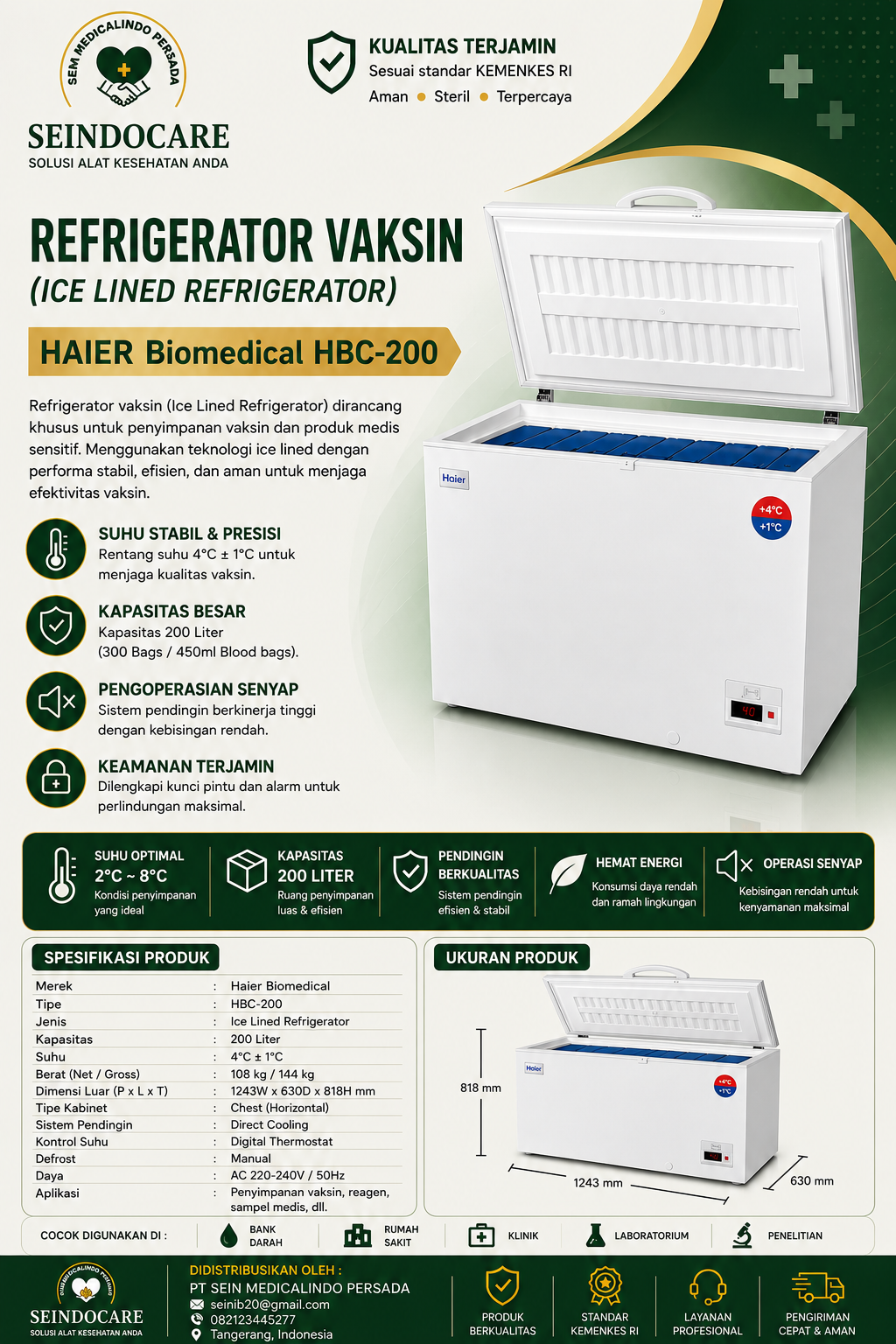 Refrigerator Haier HBC - 200